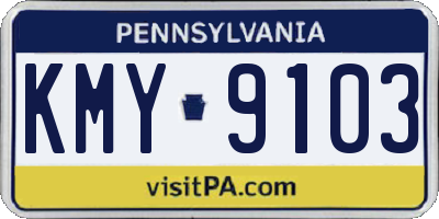 PA license plate KMY9103