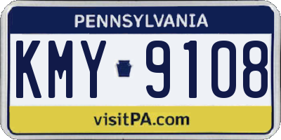 PA license plate KMY9108