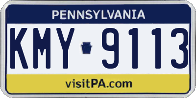 PA license plate KMY9113