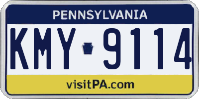 PA license plate KMY9114