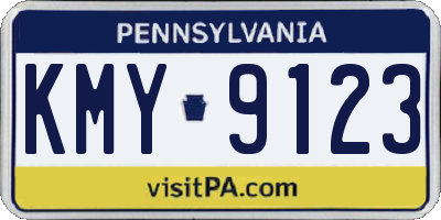 PA license plate KMY9123