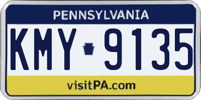 PA license plate KMY9135