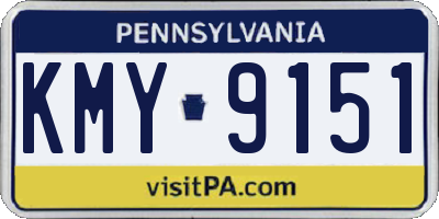 PA license plate KMY9151