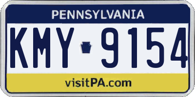 PA license plate KMY9154