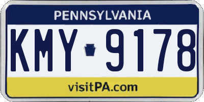 PA license plate KMY9178