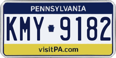 PA license plate KMY9182