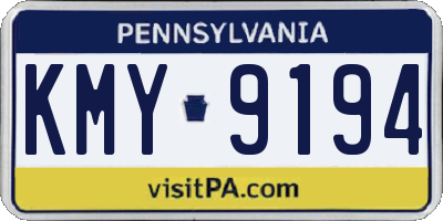 PA license plate KMY9194