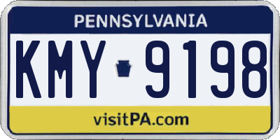 PA license plate KMY9198