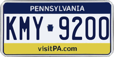 PA license plate KMY9200