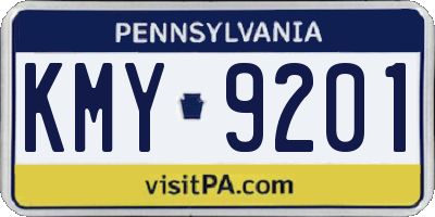PA license plate KMY9201