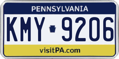 PA license plate KMY9206