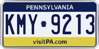 PA license plate KMY9213