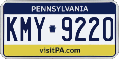 PA license plate KMY9220