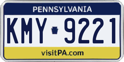 PA license plate KMY9221