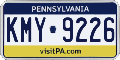 PA license plate KMY9226