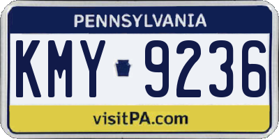 PA license plate KMY9236