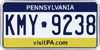 PA license plate KMY9238