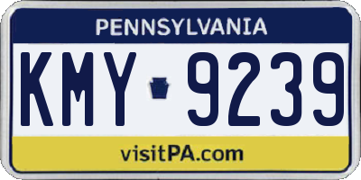 PA license plate KMY9239