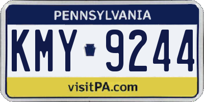 PA license plate KMY9244