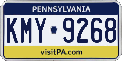 PA license plate KMY9268