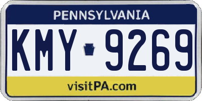 PA license plate KMY9269