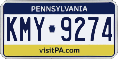 PA license plate KMY9274