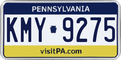 PA license plate KMY9275