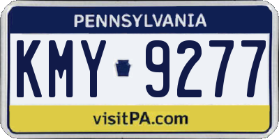 PA license plate KMY9277