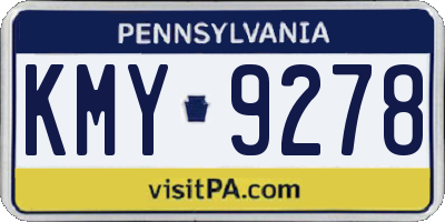 PA license plate KMY9278