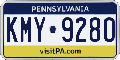PA license plate KMY9280