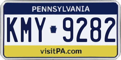 PA license plate KMY9282