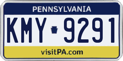 PA license plate KMY9291