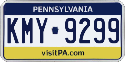 PA license plate KMY9299