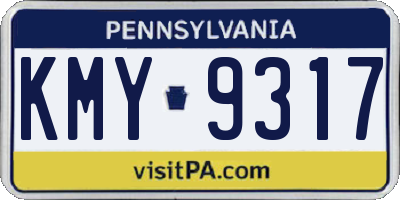 PA license plate KMY9317