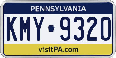 PA license plate KMY9320