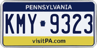 PA license plate KMY9323