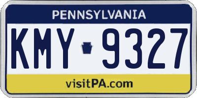 PA license plate KMY9327