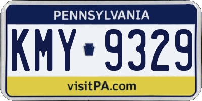 PA license plate KMY9329
