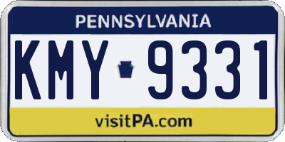 PA license plate KMY9331