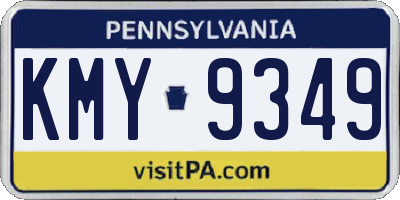 PA license plate KMY9349