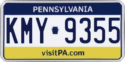 PA license plate KMY9355