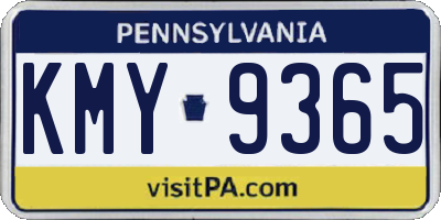 PA license plate KMY9365