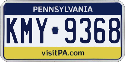 PA license plate KMY9368