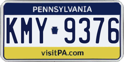 PA license plate KMY9376