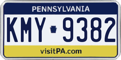 PA license plate KMY9382