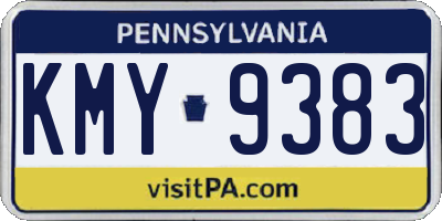 PA license plate KMY9383