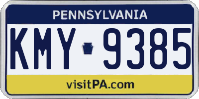 PA license plate KMY9385