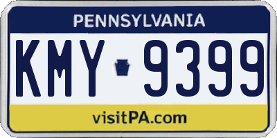 PA license plate KMY9399