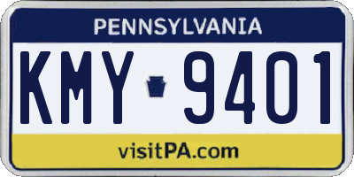 PA license plate KMY9401