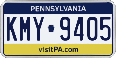 PA license plate KMY9405